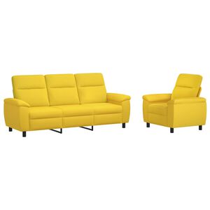 vidaXL Set sofe 2 pcs Svijetlo žuta Tkanina