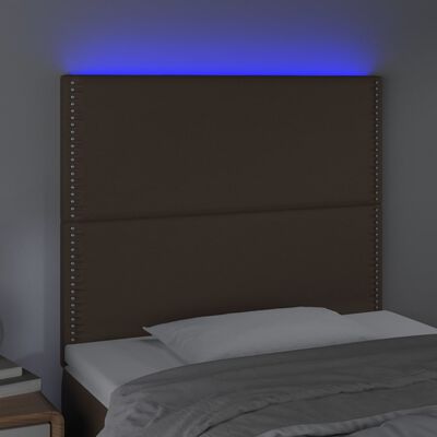 vidaXL LED uzglavlje smeđe 90x5x118/128 cm od umjetne kože