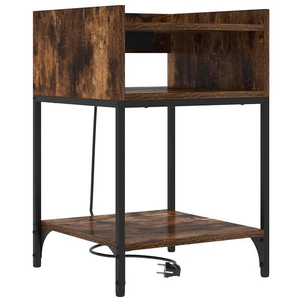 vidaXL Noćni ormar Dimljeni hrast 40 x 40 x 61 cm Konstruirano drvo