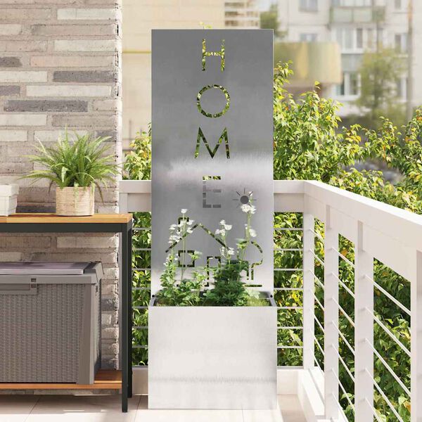 vidaXL Privatnost u vrtu Srebrna 50 x 140 cm Nehrđajući čelik