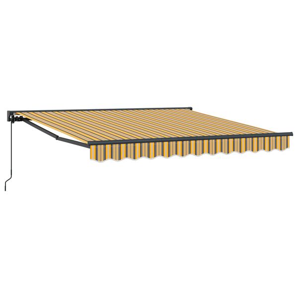 vidaXL Skrovita tenda Žuta i Siva 300 x 250 cm Poliester i metal