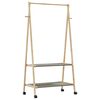 vidaXL Stalak za odjeću s policama i kotačima 96x45,5x155,5 cm bambusa