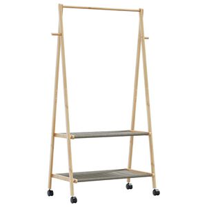 vidaXL Stalak za odjeću s policama i kotačima 96x45,5x155,5 cm bambusa