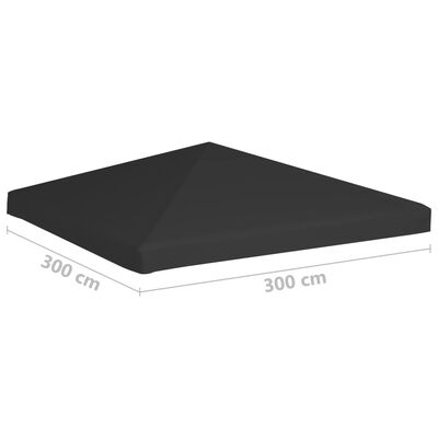vidaXL Pokrov za sjenicu 270 g/m² 3 x 3 m crni