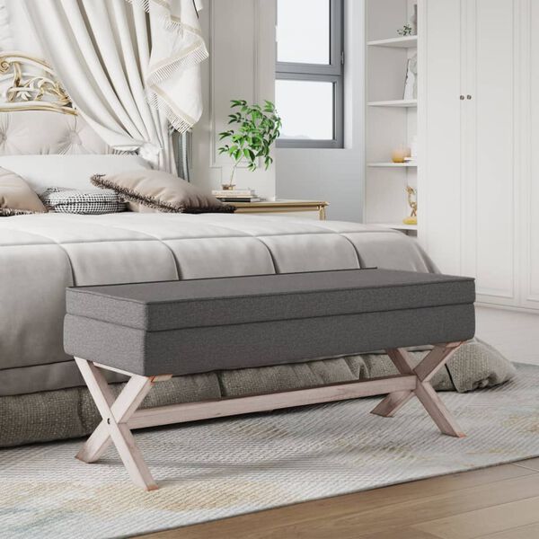 vidaXL Tabure za pohranu tamnosivi 110 x 45 x 49 cm od tkanine