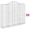 vidaXL Lučne gabionske ko&scaron;are 8 kom 200x30x160/180cm pocinčano željezo