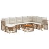 vidaXL Set vanjskih sofa 9 kom. Prirodna i krema bijela Poliester