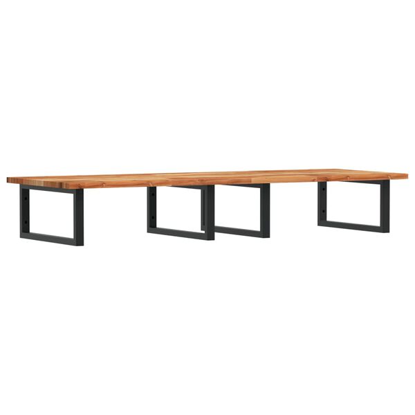 vidaXL Zidna polica za umivaonik od čelika i masivnog bagremovog drva