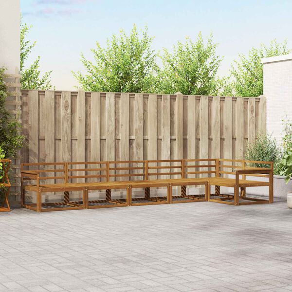 vidaXL Set vanjskih sofa 6 pcs Prirodna Čvrsto drvo akacije