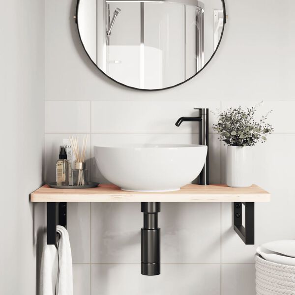 vidaXL Nosači polica za umivaonik 2 kom crni pravokutni čelični