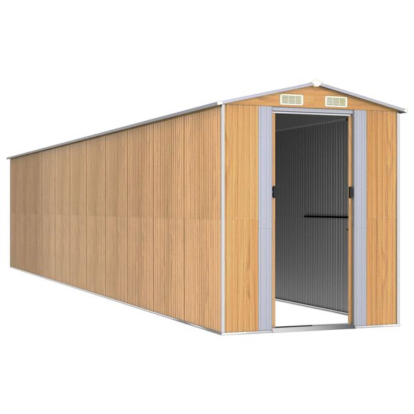 vidaXL Vrtno spremi&scaron;te svjetlosmeđe 192x938x223 cm pocinčani čelik