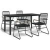 vidaXL 5-dijelni vrtni blagovaonski set od PVC ratana crni