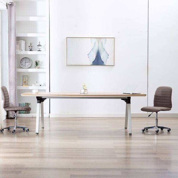 vidaXL Blagovaonske stolice od tkanine 2 kom smeđe-sive