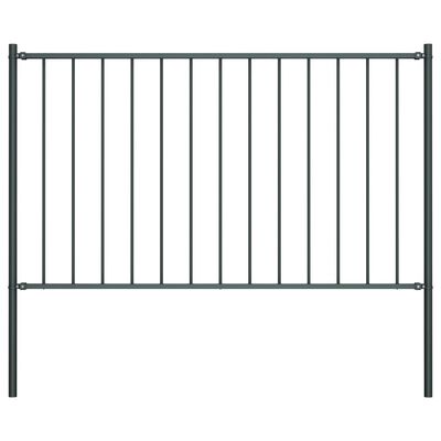 vidaXL Panel za ogradu sa stupovima čelični 1,7 x 1,25 m antracit