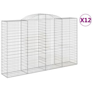 vidaXL Lučne gabionske ko&scaron;are 12kom 300x50x180/200cm pocinčano željezo