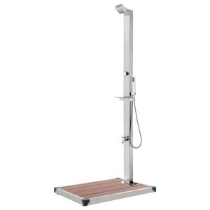 vidaXL Vrtni tu&scaron; sa smeđom bazom 225 cm od nehrđajućeg čelika