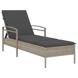 vidaXL Ležaljka za sunčanje s jastukom 63x200x81 cm poliratan