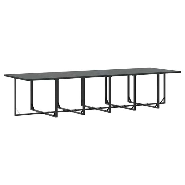 vidaXL Vrtni set za objed 13 pcs Crna Čelik