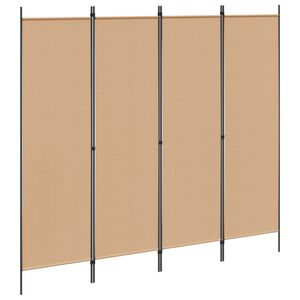 vidaXL 4-panelni pregradni zid Bež 200 x 180 cm Tkanina