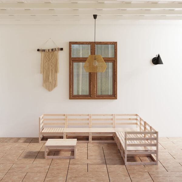 vidaXL 8-dijelna vrtna garnitura od masivne borovine