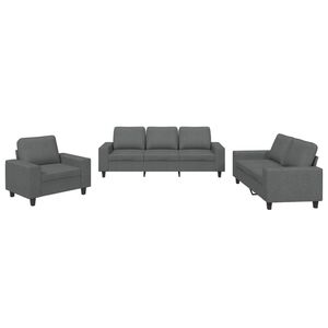 vidaXL 3-dijelni set sofa tamnosivi od tkanine