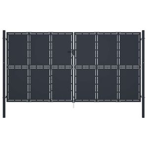 vidaXL Vrtna vrata Čelik 400x200 cm Antracit