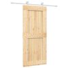vidaXL Klizna vrata Prirodna i bijela 90 x 210 cm Čvrsta borovina