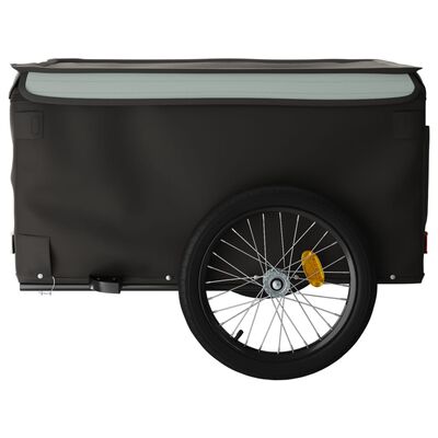 vidaXL Prikolica za bicikl crno-siva 45 kg željezna