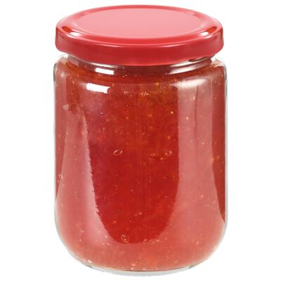 vidaXL Staklenke za džem s crvenim poklopcima 48 kom 230 ml