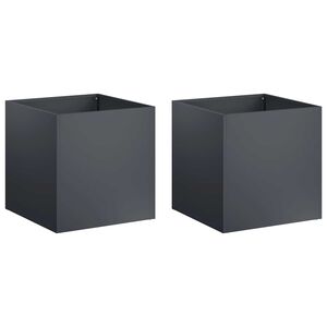 vidaXL Vrtna saksija 2 kom. Antracit 45 x 45 x 45 cm Čelična vrata