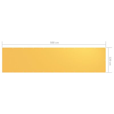 vidaXL Balkonski zastor žuti 120 x 500 cm od tkanine Oxford