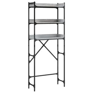 vidaXL Polica za perilicu rublja siva boja hrasta 67x25x163 cm drvena