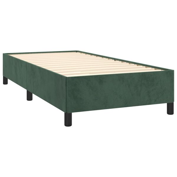 vidaXL Box spring krevet s madracem tamnozeleni 100x200 cm bar&scaron;unasti