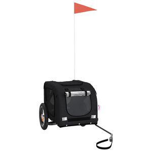 vidaXL Prikolica za bicikl za ljubimce crna od tkanine i željeza