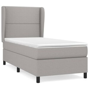 vidaXL Box spring krevet s madracem svjetlosivi 90x190 cm od tkanine
