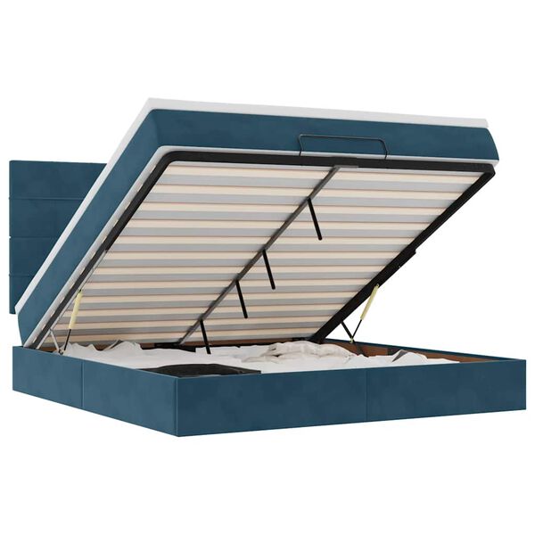 vidaXL Okvir kreveta s madracima tamnoplavi 160x200cm bar&scaron;unasti