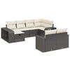 vidaXL 10-dijelni set vrtnih sofa s jastucima crni od poliratana