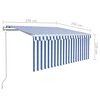 vidaXL Automatska tenda na uvlačenje s roletom 3,5x2,5 m plavo-bijela