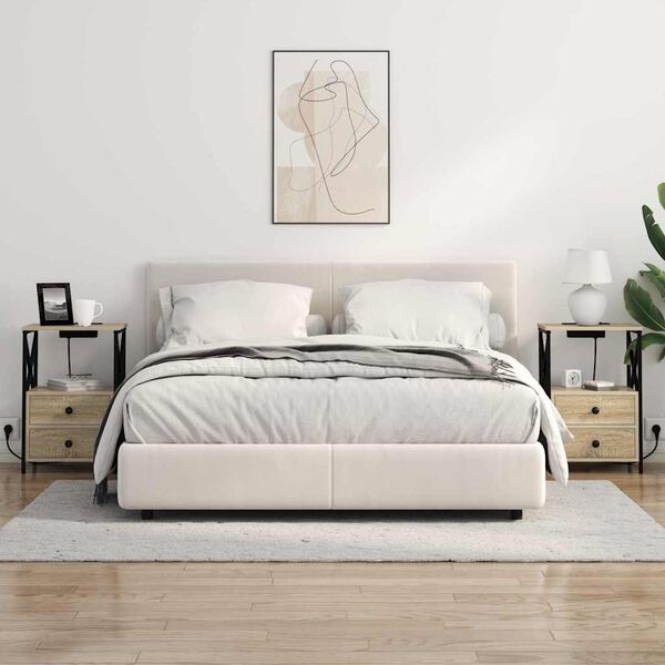 vidaXL Noćni ormar s ladicama 2 pcs Sonoma hrast 40 x 31 x 60 cm