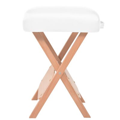 vidaXL Sklopivi masažni stolac sa sjedalom od 12 cm i 2 jastuka bijeli