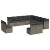 vidaXL 12-dijelni set vrtnih sofa od poliratana s jastucima sivi