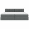 vidaXL Krevet s madracem i skladi&scaron;tem Tamno siva 200 x 200 cm
