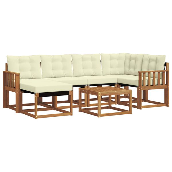 vidaXL Set vanjskih sofa s jastukom 7 pcs Prirodna i krem