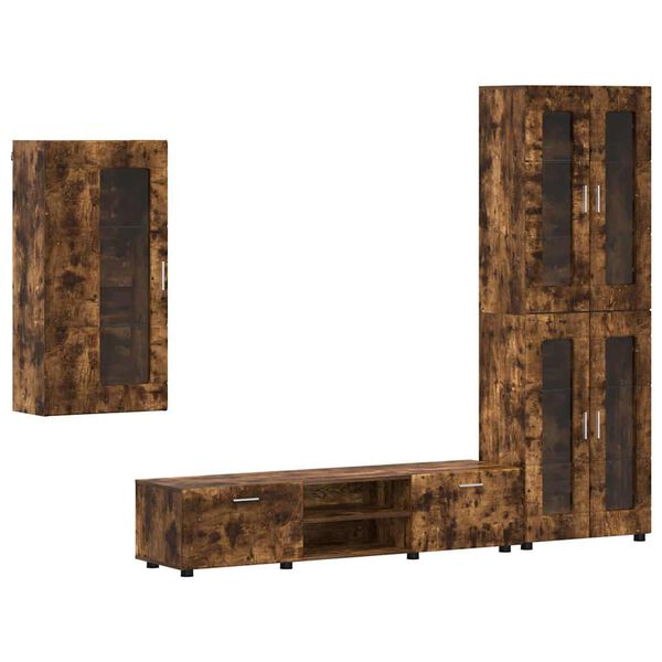 vidaXL Set TV komoda s policom FLORIN Dimljeni hrast Konstruirano drvo