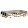 vidaXL Set vanjskih sofa s jastukom 10 pcs Bijela i svjetlosiva