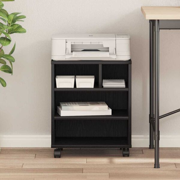 vidaXL Držač za printer Crni hrast 41 x 32 x 48 cm Konstruirano drvo