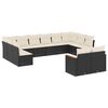 vidaXL 12-dijelni set vrtnih sofa od poliratana s jastucima crni