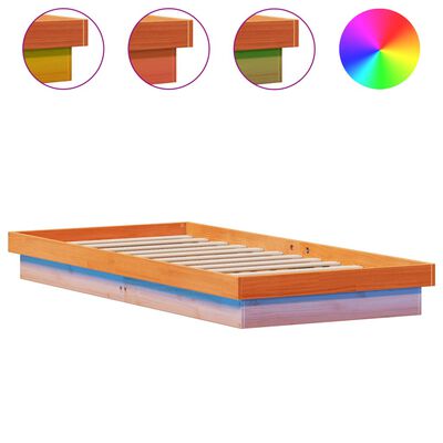 vidaXL LED okvir kreveta voštano smeđi 100 x 200cm od masivne borovine