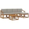 vidaXL Set vanjskih sofa s jastukom 6 pcs Prirodna i svijetlo siva
