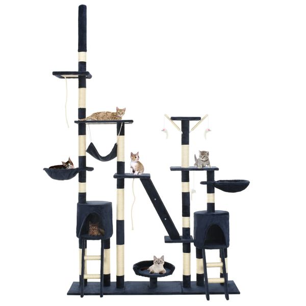 vidaXL Penjalica za mačke sa stupovima za grebanje od sisala 230 - 250 cm plava